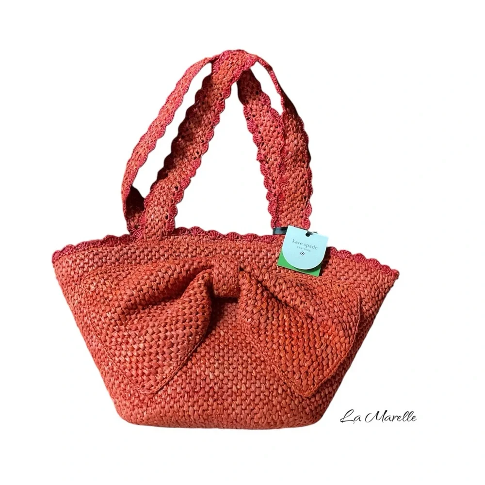 ♠️ Raffia Bow Tote Bag Red - Kate Spade New York x Target ♠️